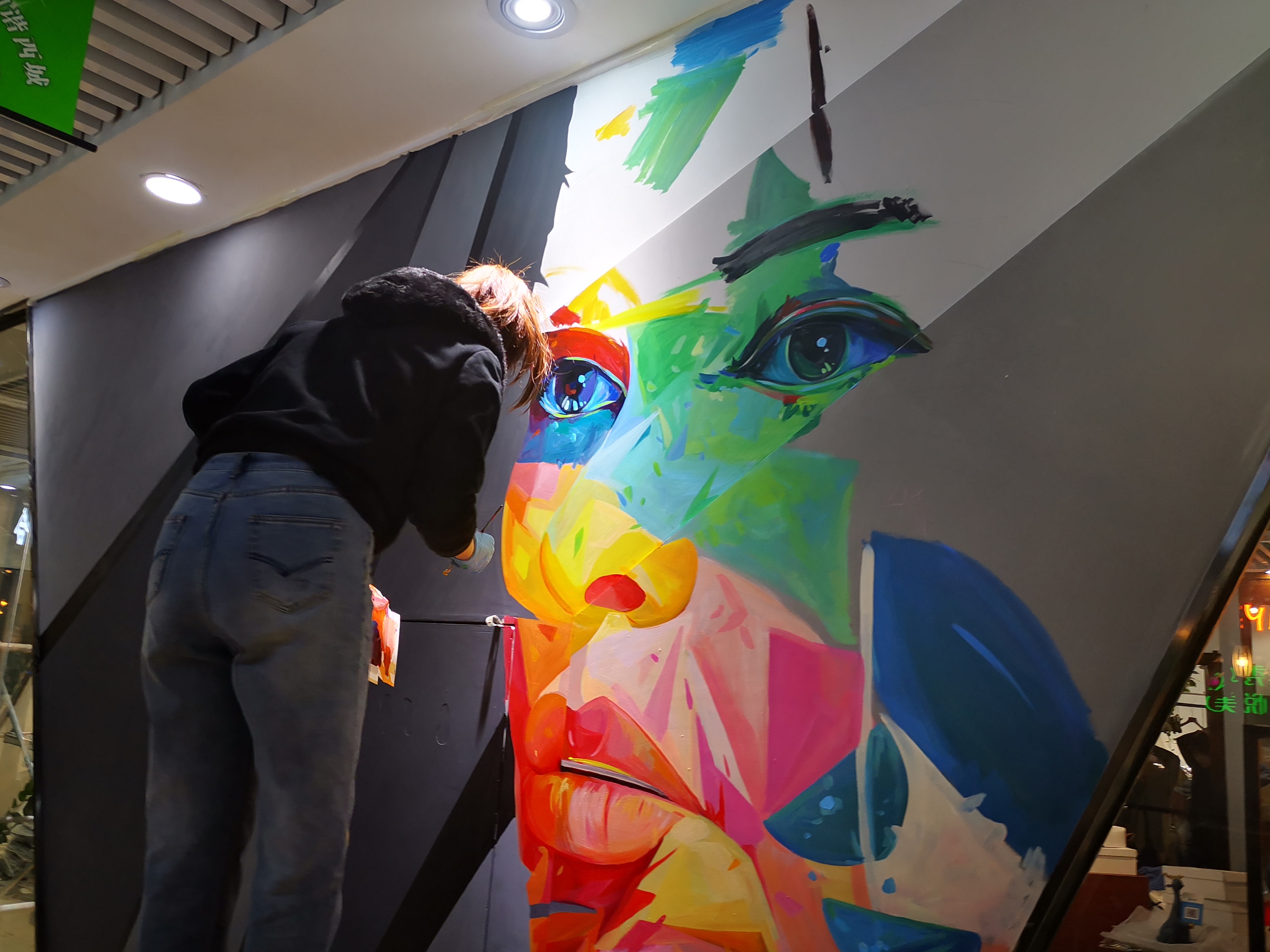 太原服装店彩绘设计施工|插画|商业插画|太原墙绘太原手绘 - 原创作品