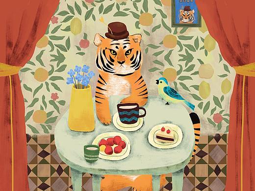 老虎的新年计划-好好吃饭（个人主页-ZNTgxMDAwNjg=） - 创作习作 - 站酷设计师桃之夭啊夭原创素材 - 站酷ZCOOL