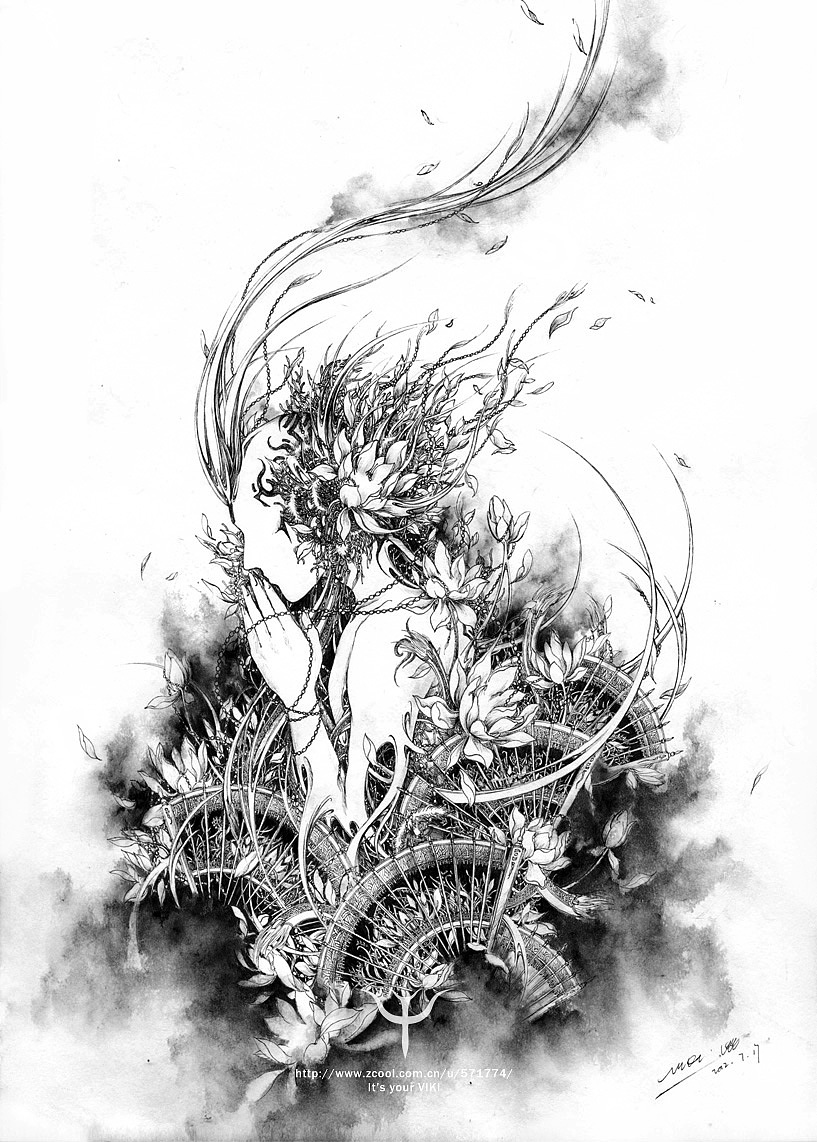 非花——妖妄修情，佛本渡心···（图ZNjc4NTY0OA==） - 商业插画 - 站酷设计师画师杉泽原创素材 - 站酷ZCOOL