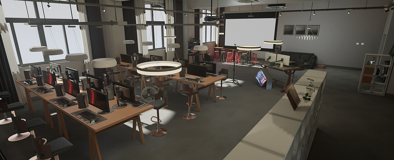 vr场景搭建——场景是学校实验室