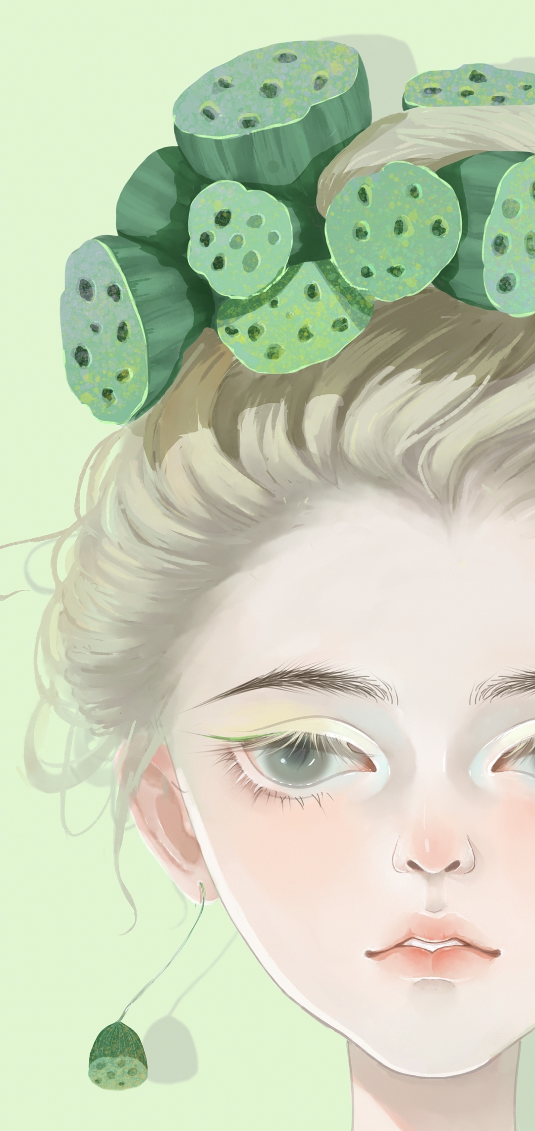 原创插画#头像@莲蓬女孩儿