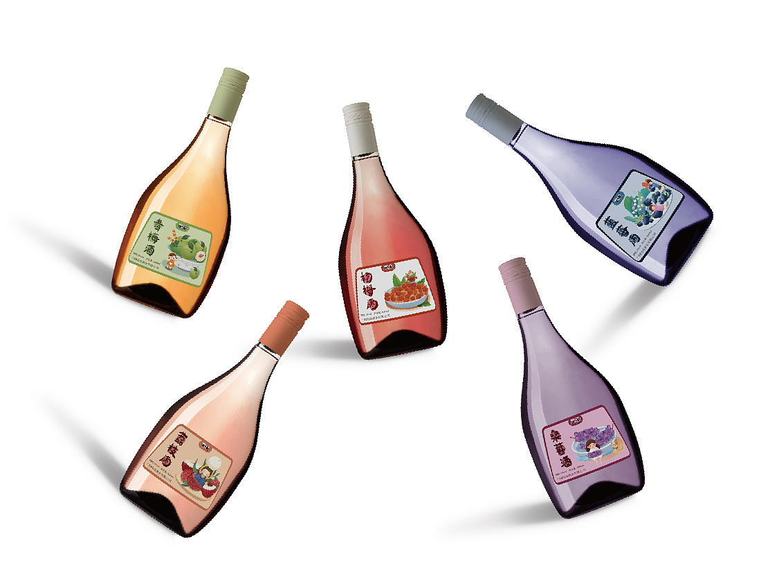 多口味水果酒——系列化包装设计
