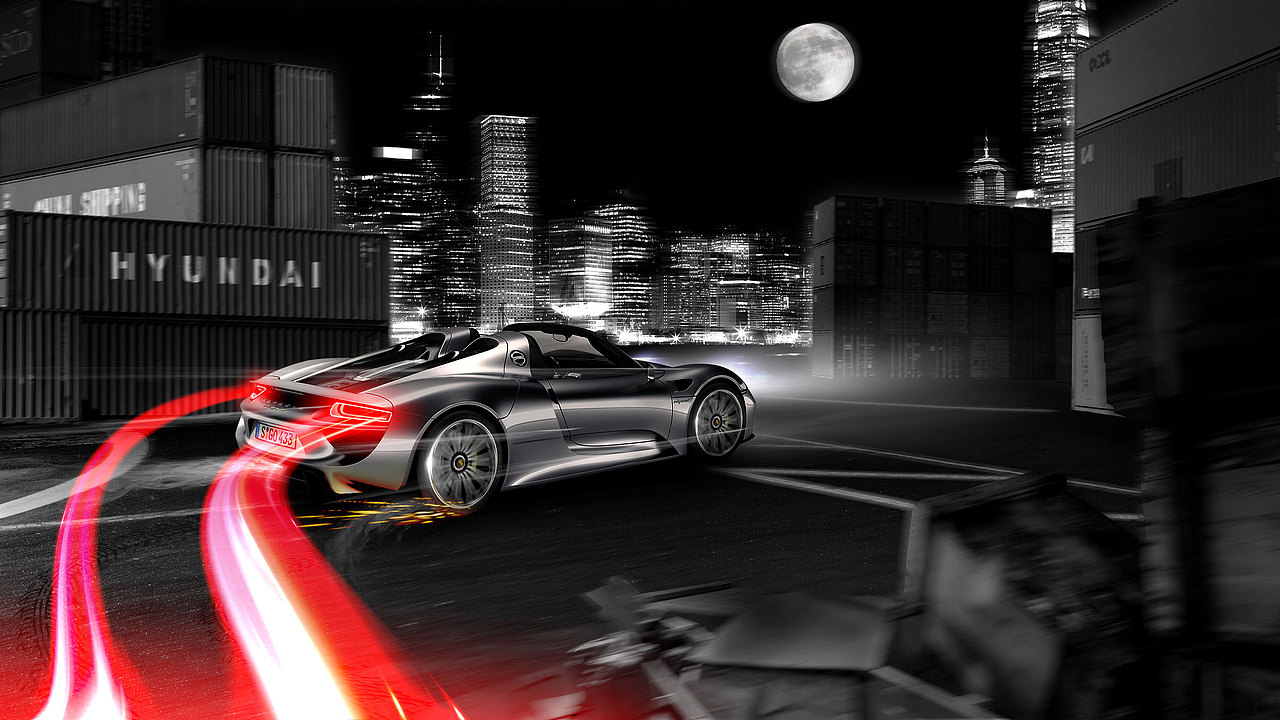 保时捷 918 酷黑壁纸