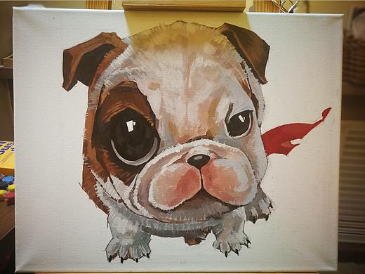 狗狗 萌宠 丙烯画