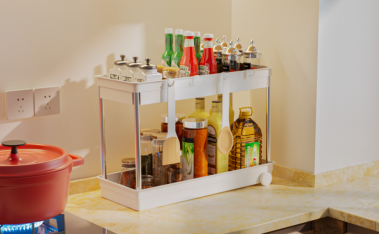 厨房置物架渲染