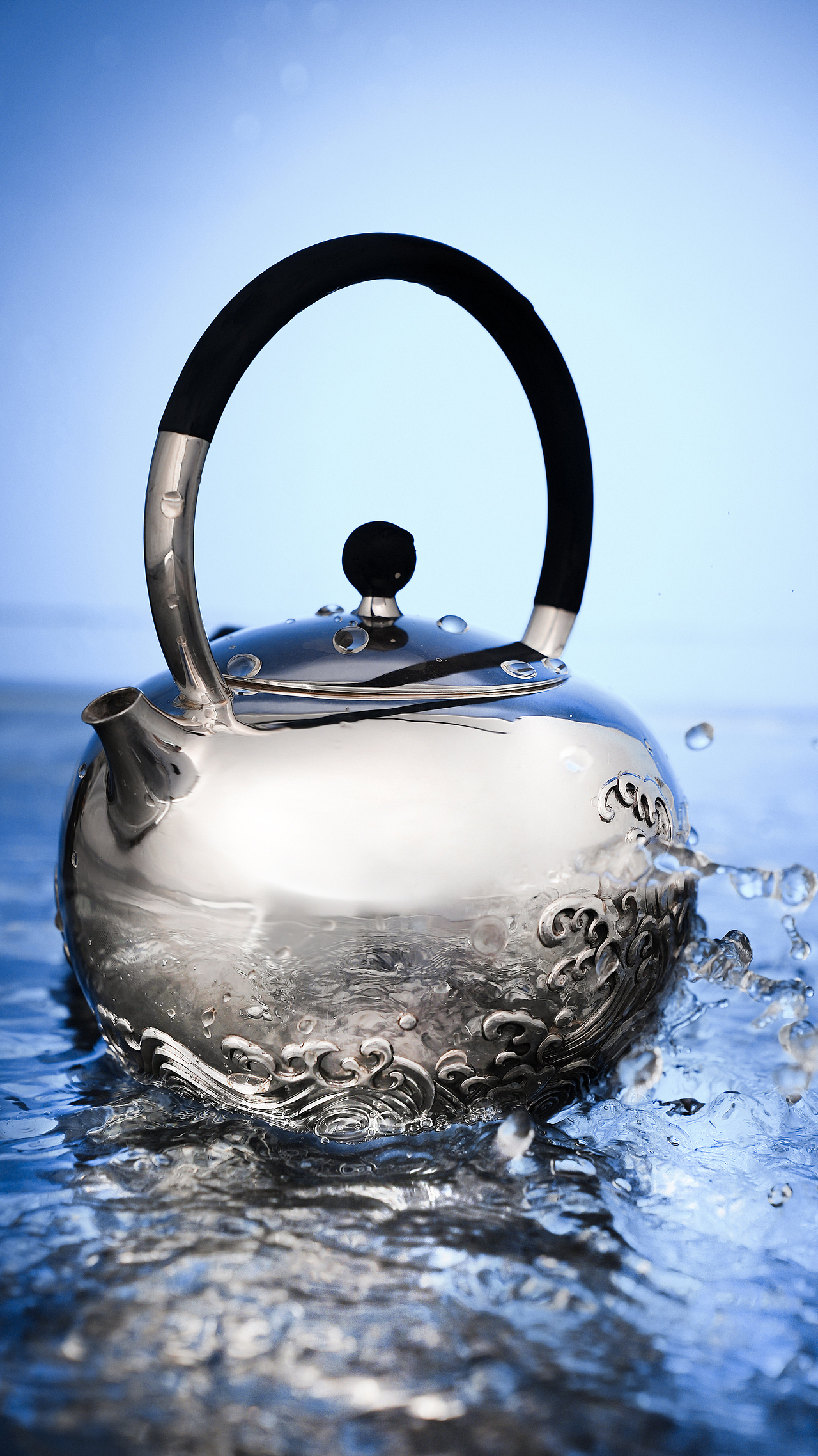 茶具拍摄 银壶创意拍摄 高级感茶具摄影 茶具创意拍摄