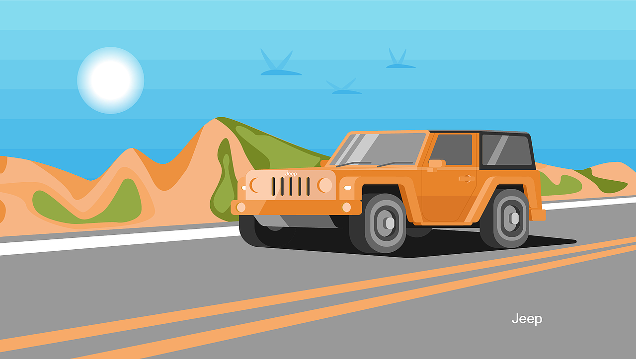 Jeep牧马人插画