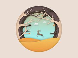 立體感圣誕插畫