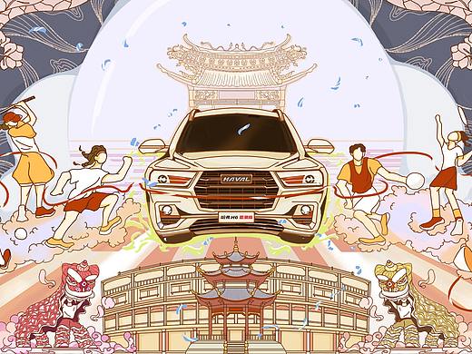 潮起汕头——哈弗H6国潮版创意海报