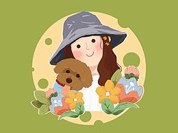 插画-小清新手绘头像/手绘宠物/手绘狗狗