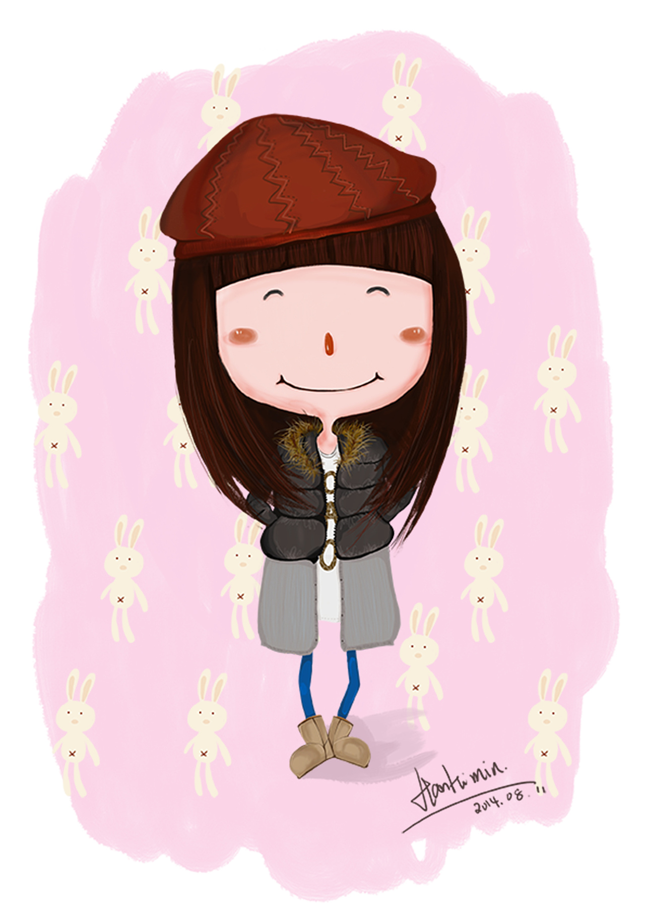 手绘板初学者的练习-q版卡通人物插画