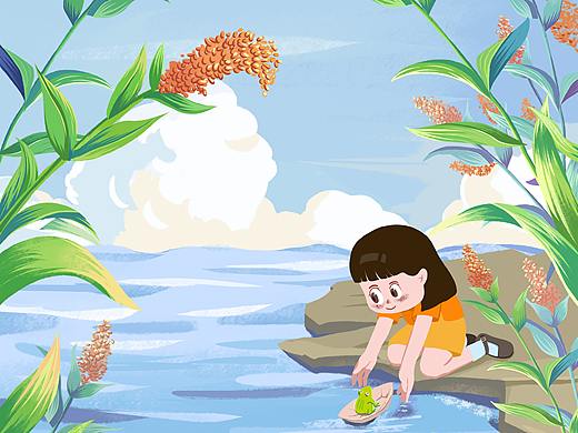 二十四節(jié)氣——處暑（個人主頁-ZNDcyMDQ4MjA=） - 兒童插畫 - 站酷設計師李叮當原創(chuàng)素材 - 站酷ZCOOL