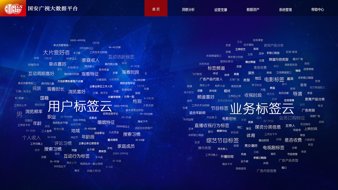  大数据展示,用户标签云