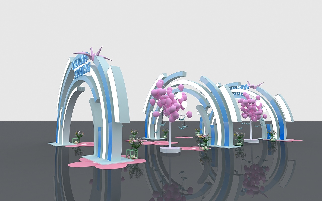 户外异形通道美陈效果图设计