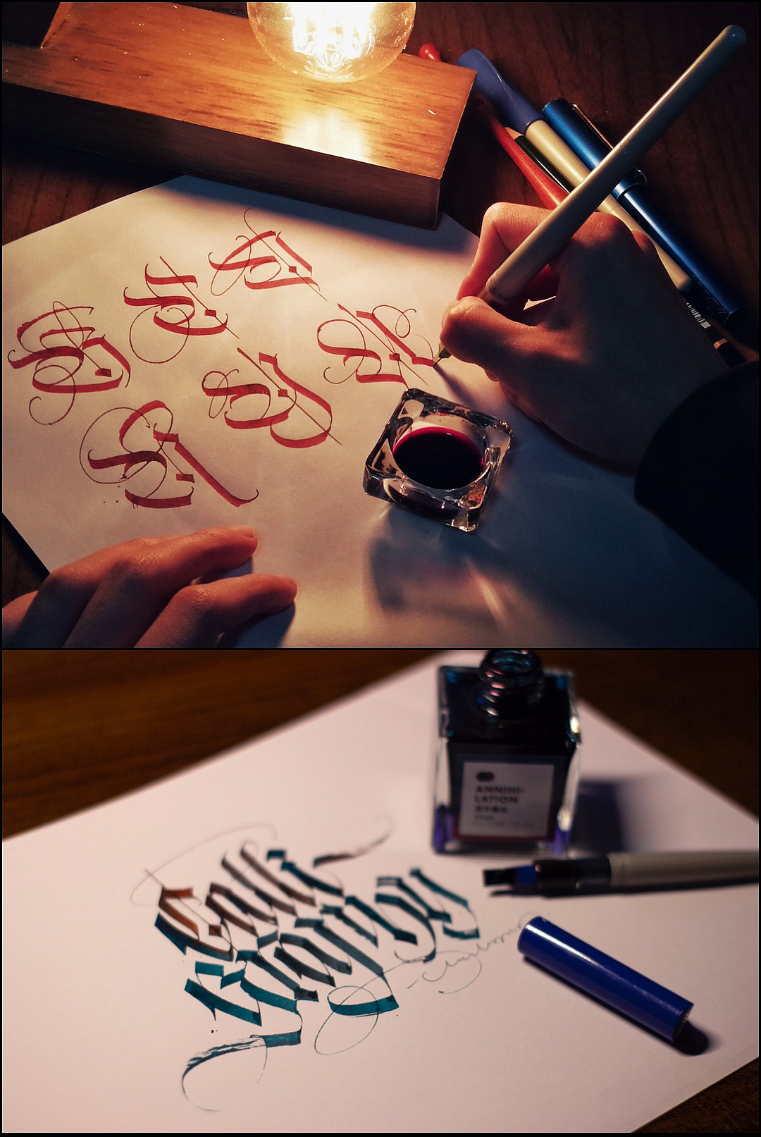 Calligraphy丨 英文书法年度总结丨平行笔部分丨2018