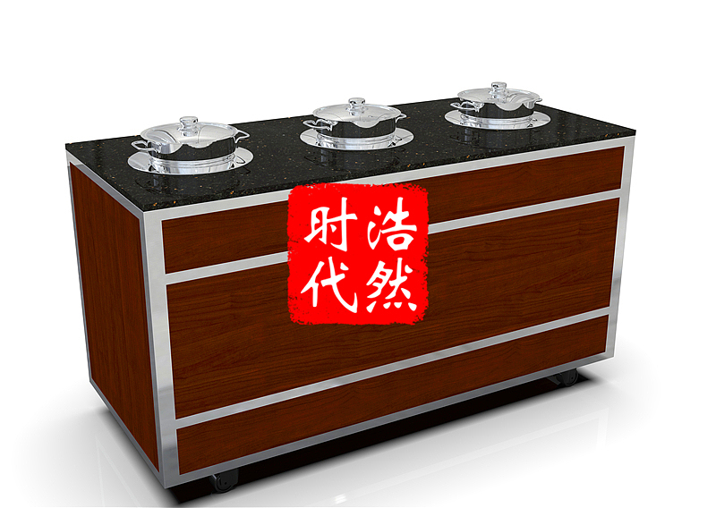 浩然时代 餐厅取餐台定制设计 大理石酒店折叠布菲台