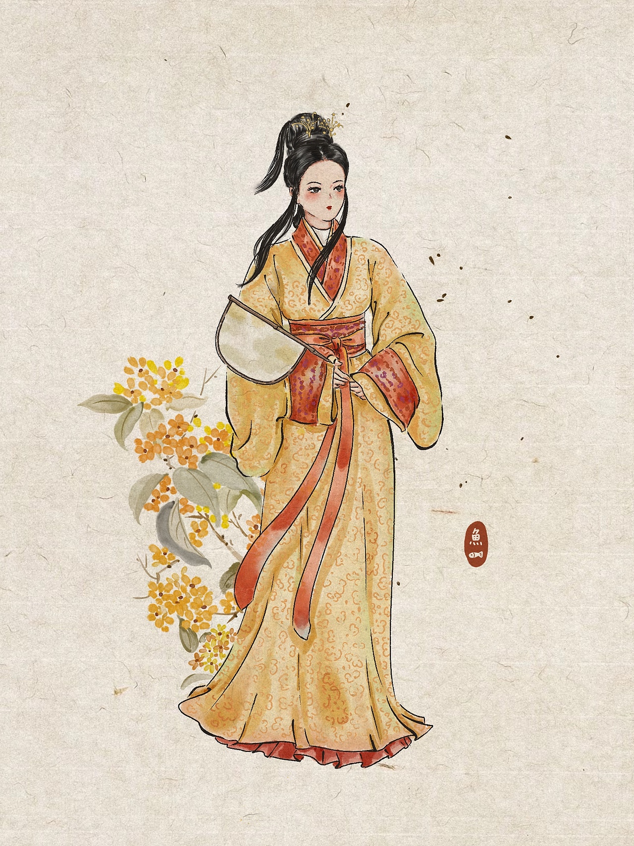 古风桂花汉服美女花神（图ZMzYxOTExMTI0） - 创作习作 - 站酷设计师鱼蛋仔的mama原创素材 - 站酷ZCOOL