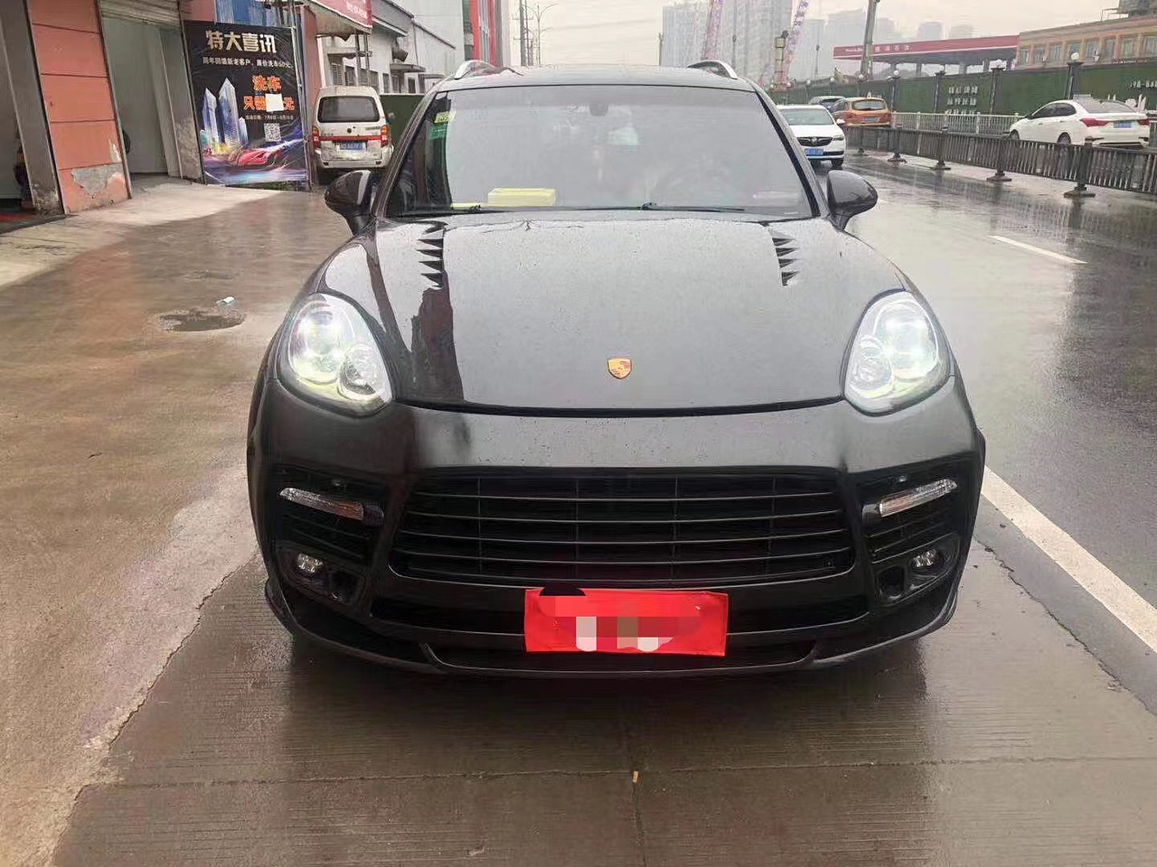 保时捷卡宴改装升级mansory款宽体大包围前杠侧裙后杠