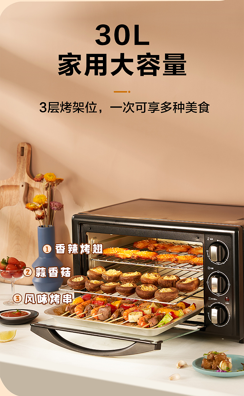 电烤箱详情页设计（图ZMjM0ODc5MTY0） - 电商 - 站酷设计师梁Sawan原创素材 - 站酷ZCOOL