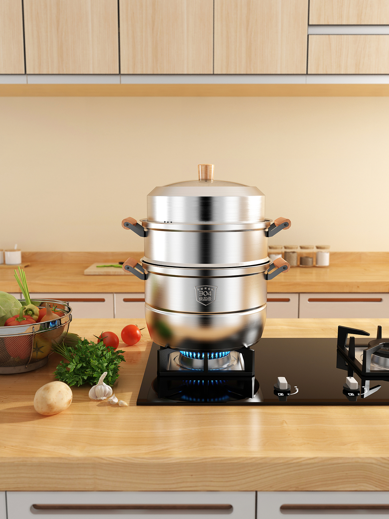 不锈钢蒸锅&电商产品