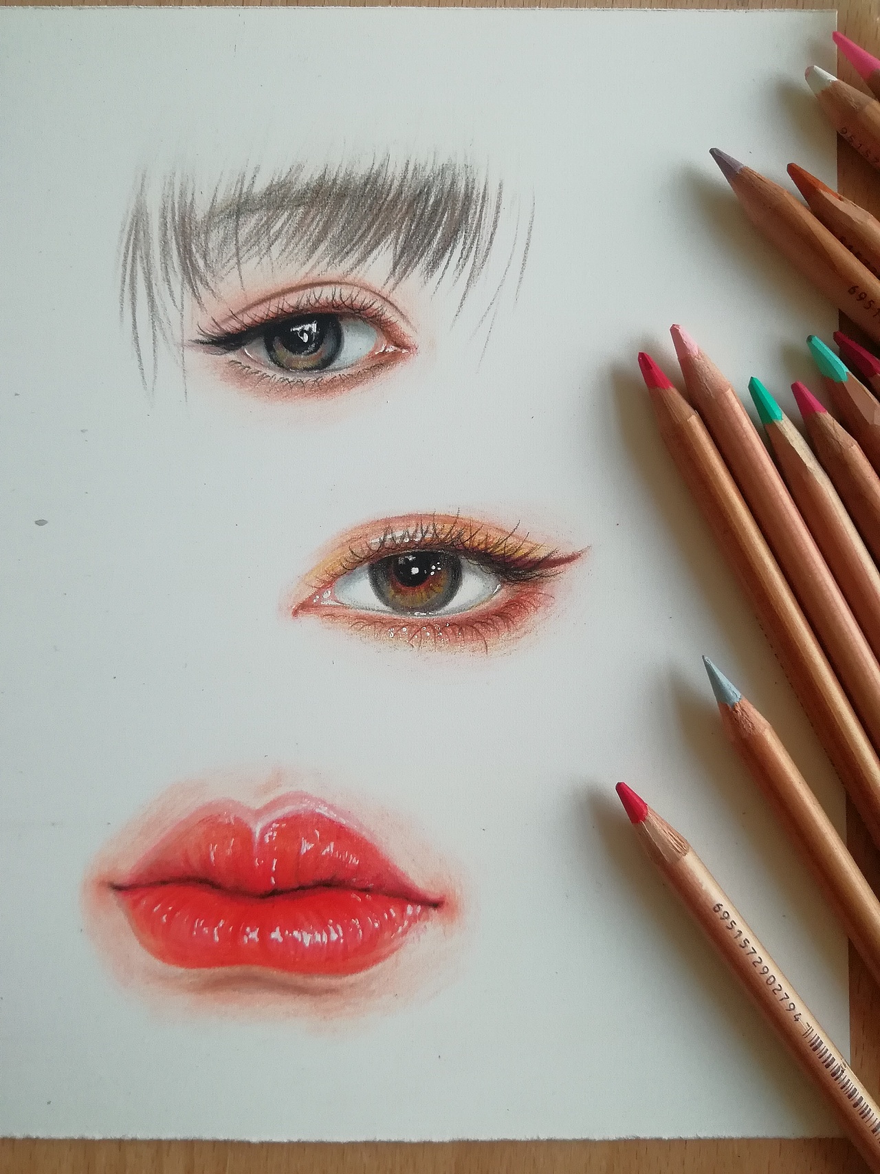 彩铅五官