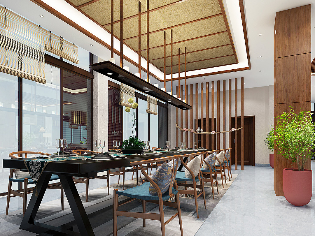 新中式办公室|空间|家装设计|室内设计工作者 - 原创作品 - 站酷 (ZCOOL)