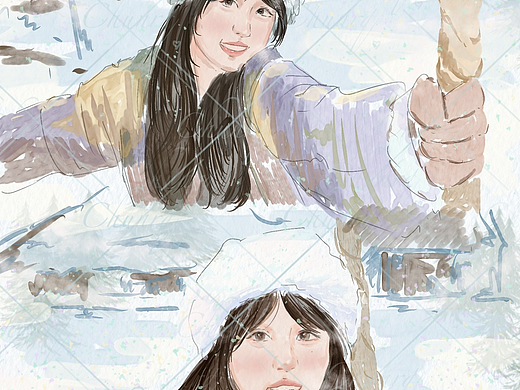 水彩人物插画