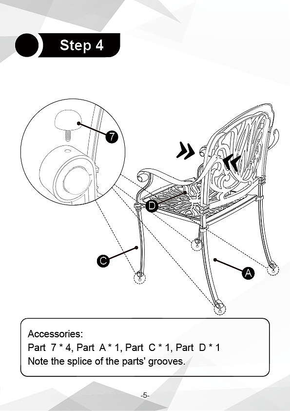 PG090203CL03SZ00-户外铸铝椅子-说明书220117