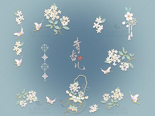 ［汉服设计］宋制宋抹百迭裙 蝴蝶花篮绣球花纹样