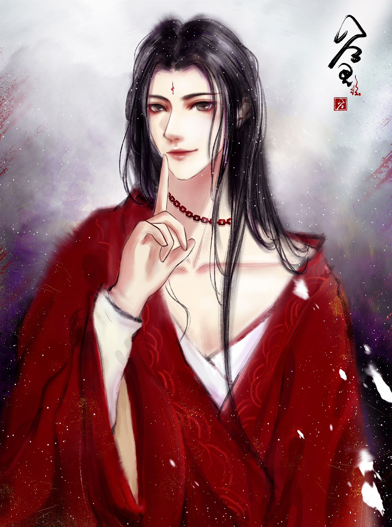 水墨风原创cg人设 古风妖孽男子