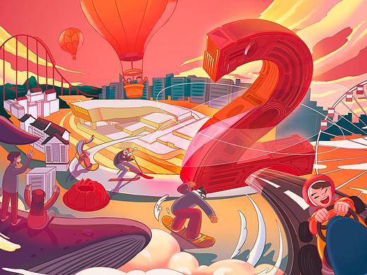 广州融创文旅商业插画