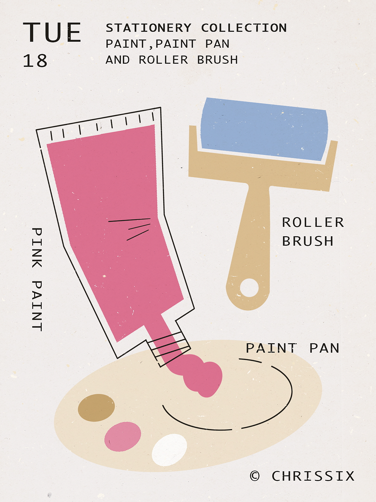 扁平风线条色块文具包装（图ZMjI2NDg3NjYw） - 包装 - 站酷设计师chrissix原创素材 - 站酷ZCOOL