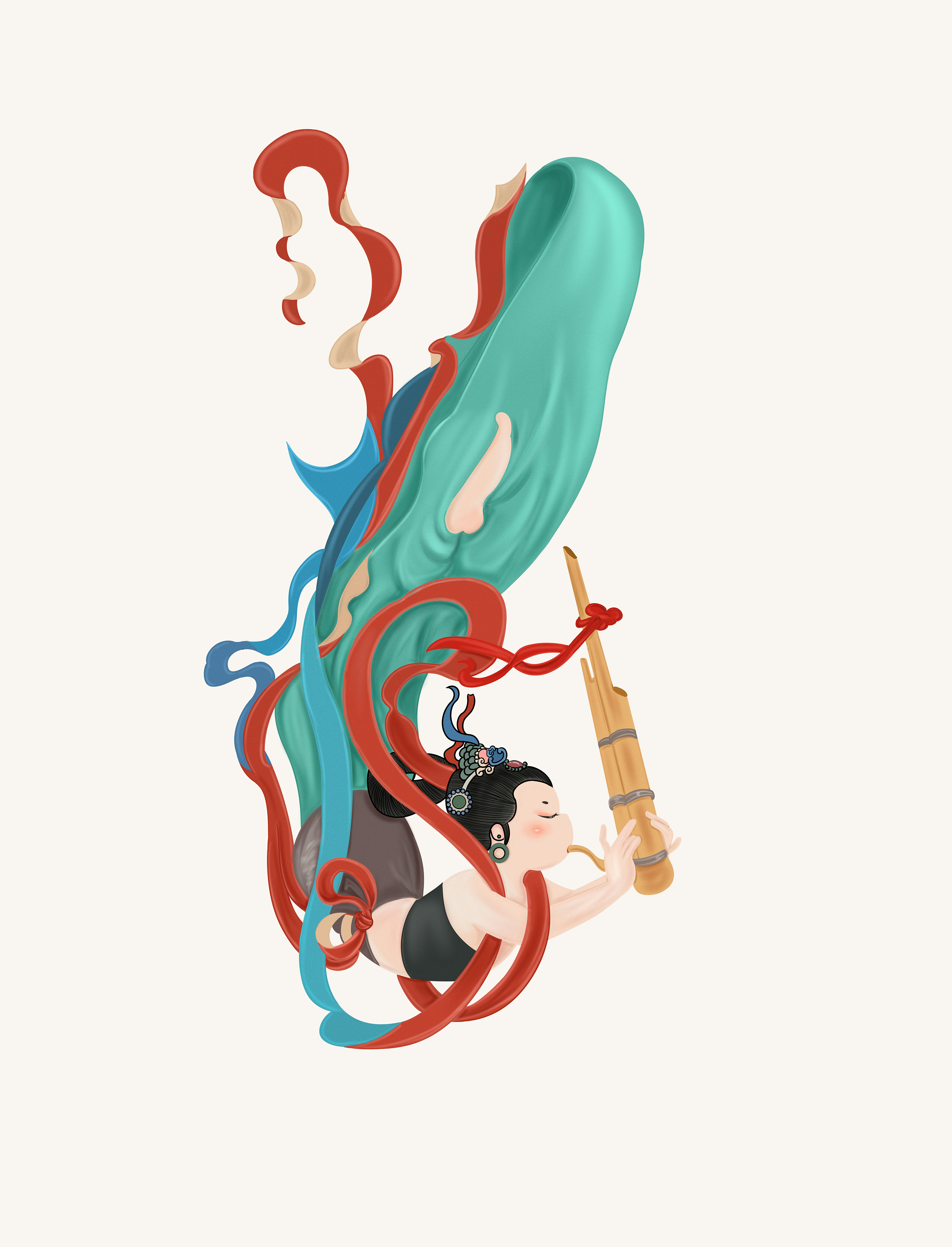 敦煌飞天妙音鸟|插画|其他插画|漫鱼动漫l神奇治 - 原创作品 - 站酷