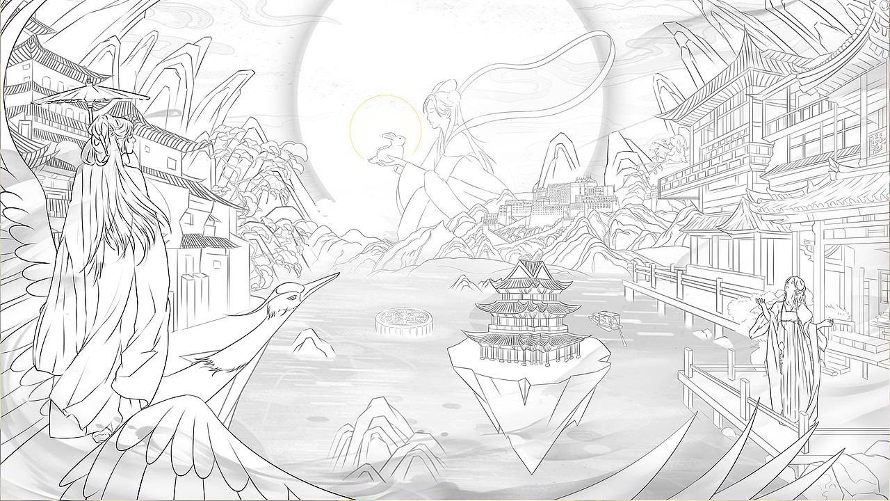 中秋节插画｜包装设计（图ZMzUwNTg1NDY0） - 商业插画 - 站酷设计师两个0原创素材 - 站酷ZCOOL