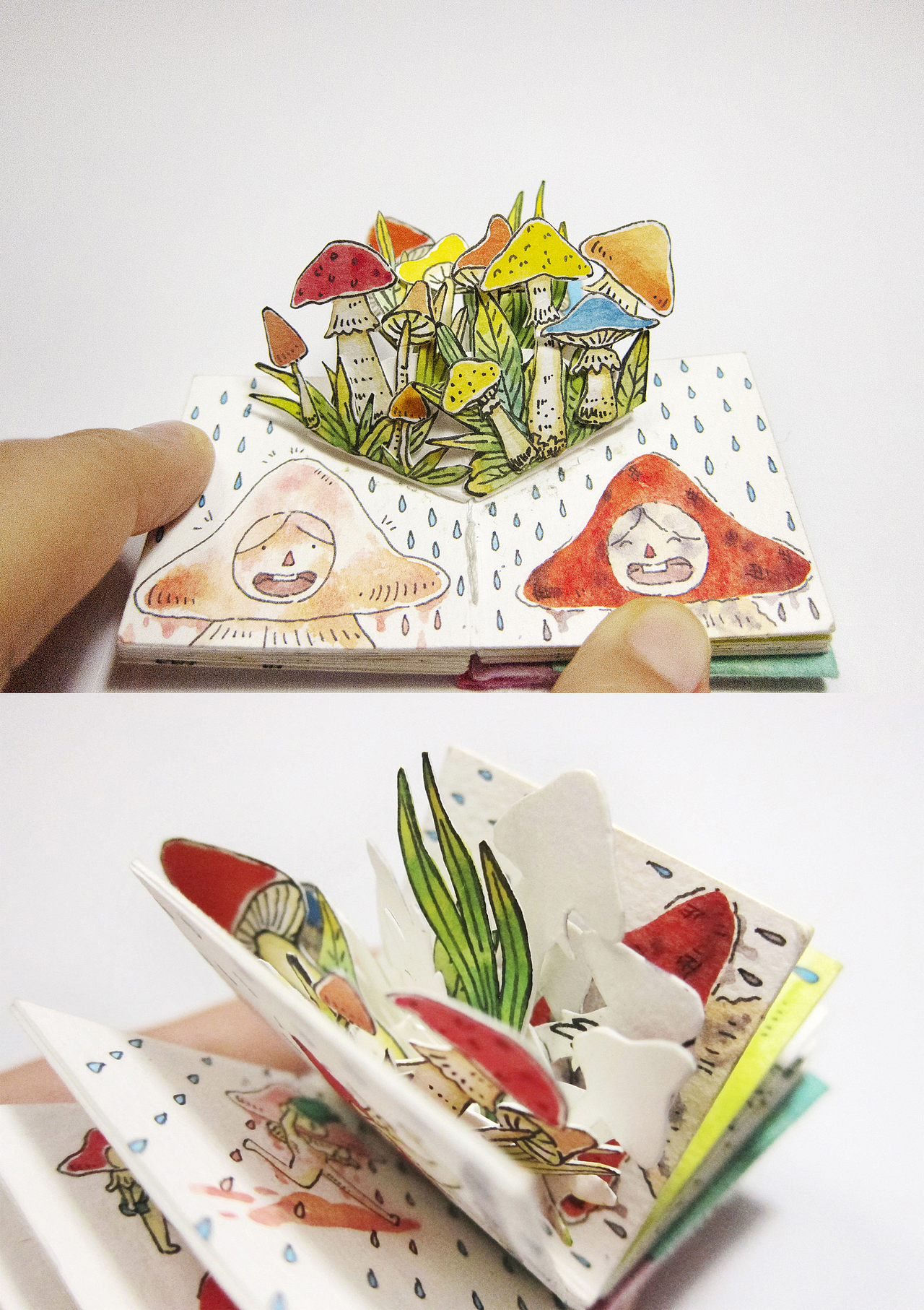 绘本自制迷你绘本蘑菇小书