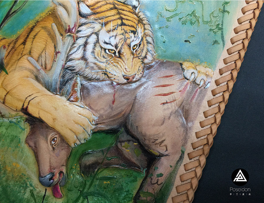 Poseidon臻 藏 私人订制-猛虎逐鹿（图ZNzg2MDY2MTY=） - 工艺品设计 - 站酷设计师945124原创素材 - 站酷ZCOOL