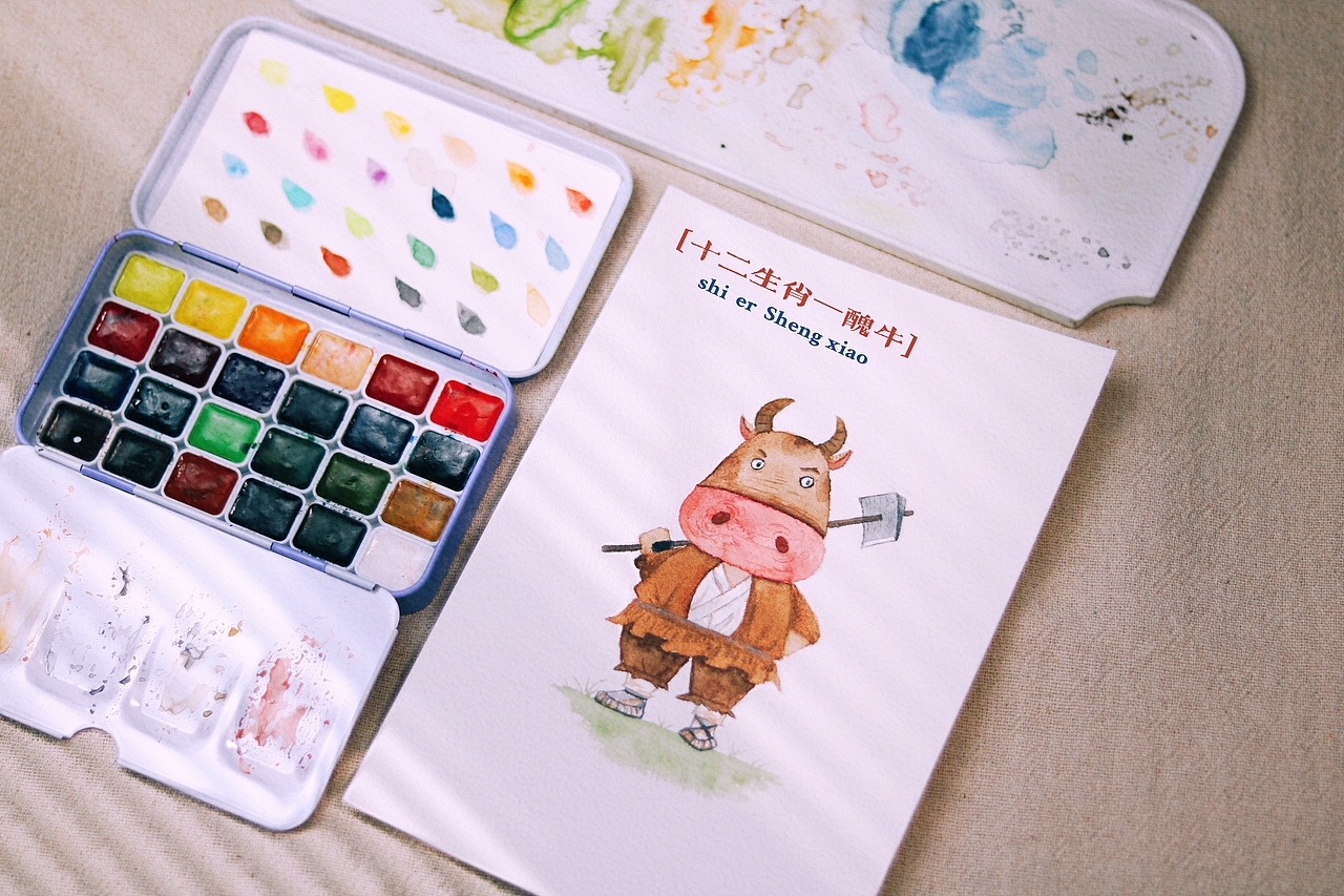 十二生肖复古水彩系列