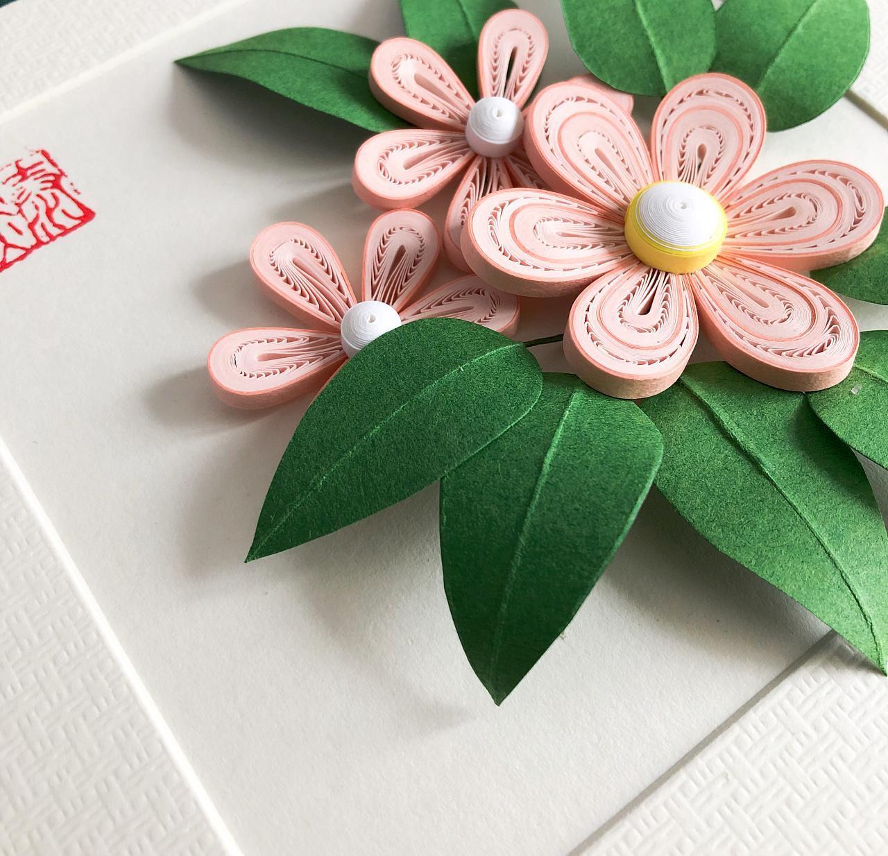 原创衍纸卡片式小幅花卉