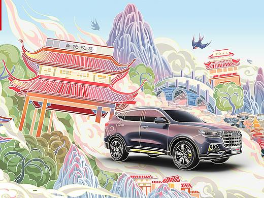 國潮哈佛遇見“杭州”（個人主頁-ZNTIzNzcxMjA=） - 海報 - 站酷設(shè)計師牛二白原創(chuàng)素材 - 站酷ZCOOL