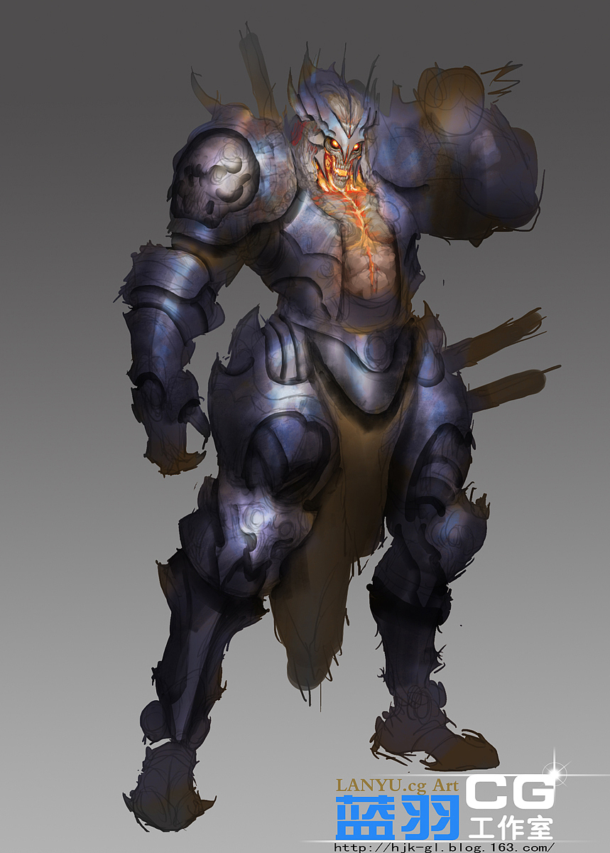 《骷髅头战士》+绘画过程（高灵作品）（图ZNjk2MzY5Ng==） - 概念设定 - 站酷设计师高灵原创素材 - 站酷ZCOOL
