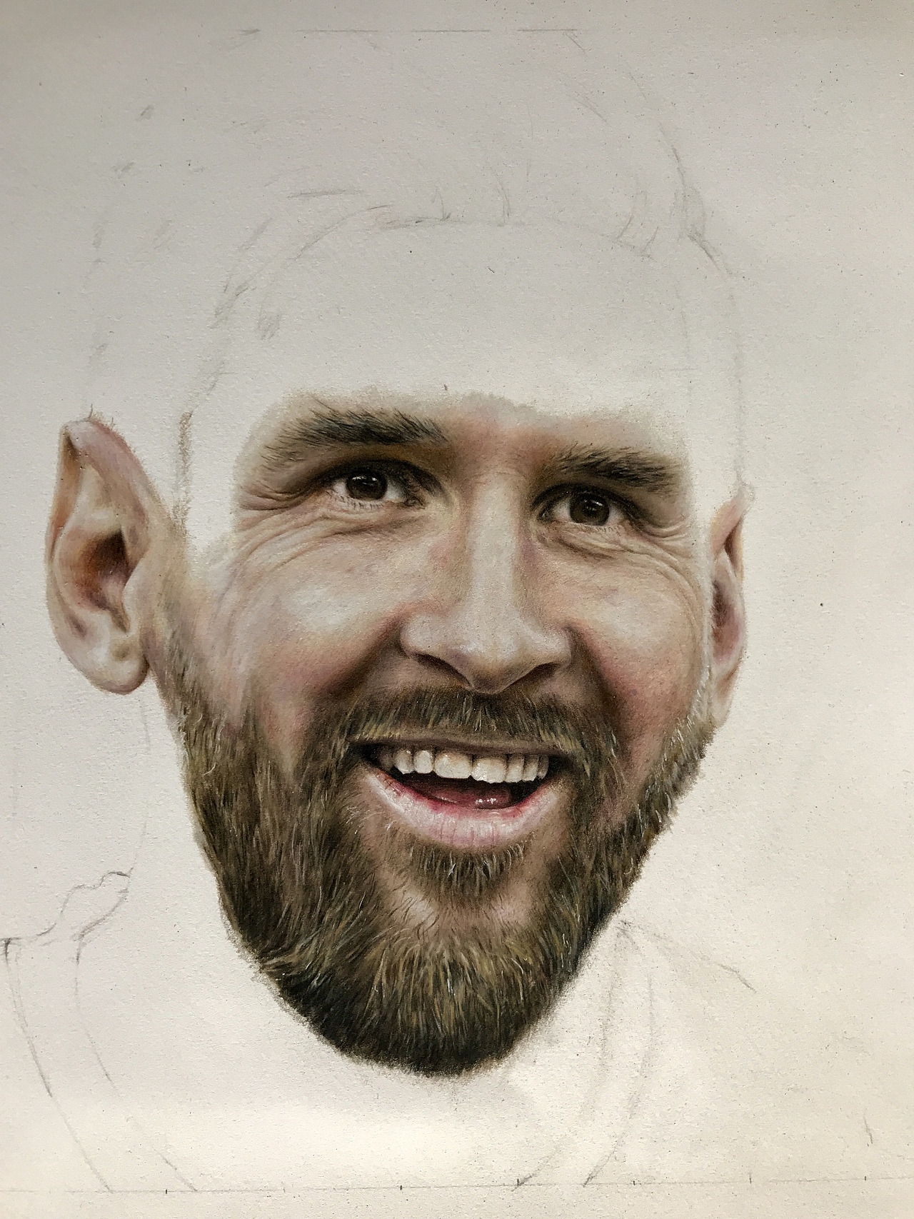 写实彩铅《梅西》|纯艺术|绘画|一兮手绘_原创作品-站酷zcool