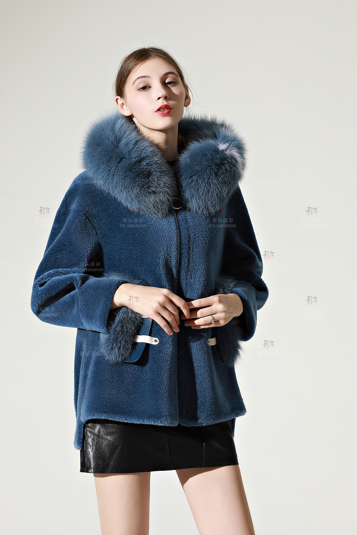 女装模特拍摄 毛呢大衣 毛绒外套 服装外模拍摄