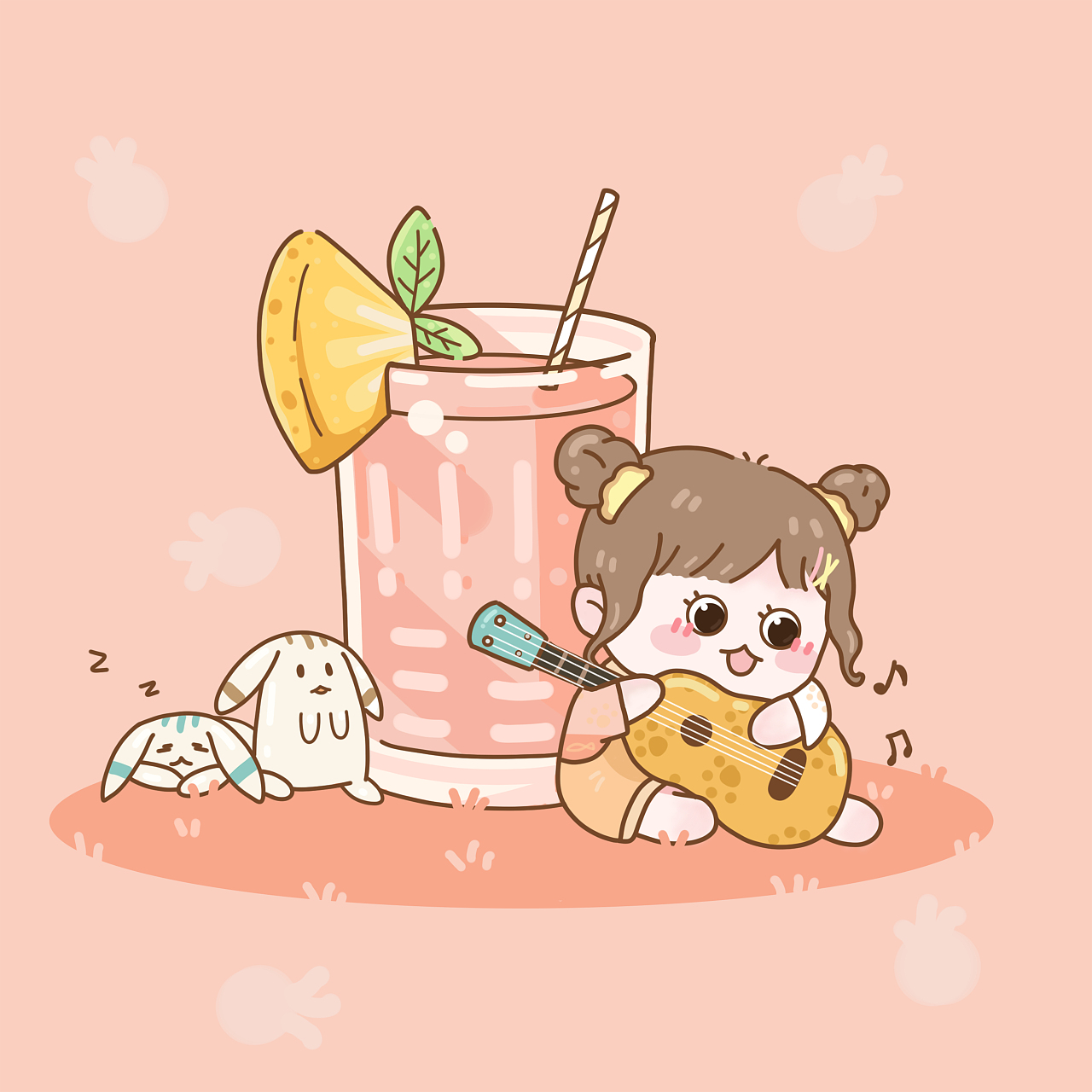 可爱少女插画（图ZMjQ5OTE4OTU2） - IP形象 - 站酷设计师楚歌平原创素材 - 站酷ZCOOL