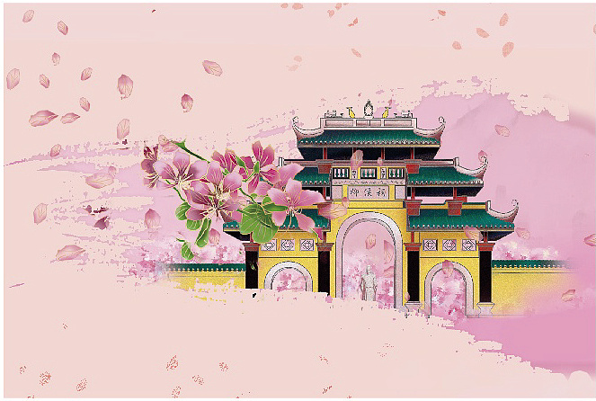 香港紫荆花卡通图片