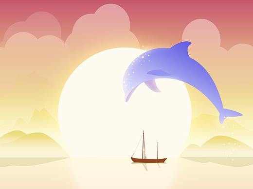 渐变插画  临摹作品  配色练习