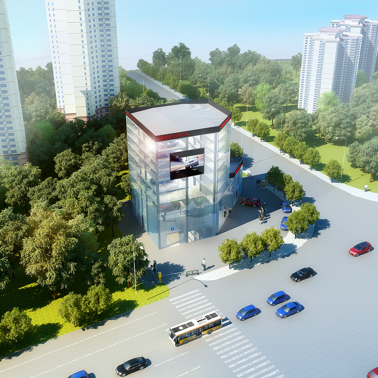 智能立体停车库（图ZNDAxNTYyMDg=） - 建筑设计 - 站酷设计师楠大大人原创素材 - 站酷ZCOOL