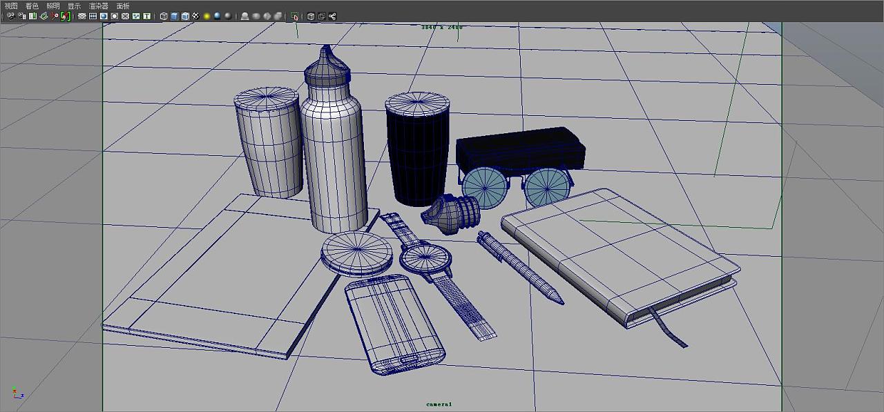两个maya小场景渲染练习为himetal魅拓水杯制作