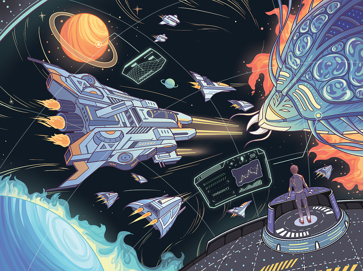 科幻小说《安德的游戏》系列插图|插画|商业插画|aimee_zou - 原创