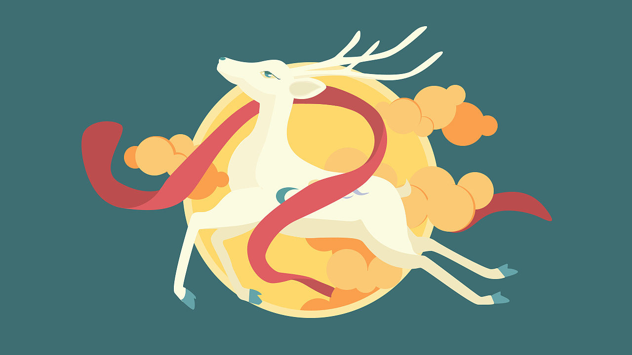 day4 —— 扁平插画之鹿