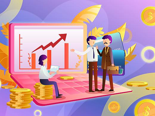 矢量投资理财存储原创插画素材海报